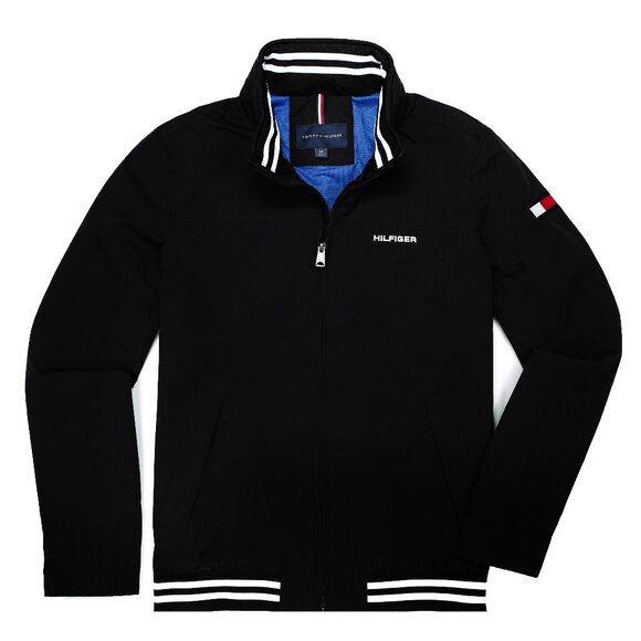 NWT Tommy Hilfiger Men's Windbreaker Yacht Jacket Water Resistant Black $139